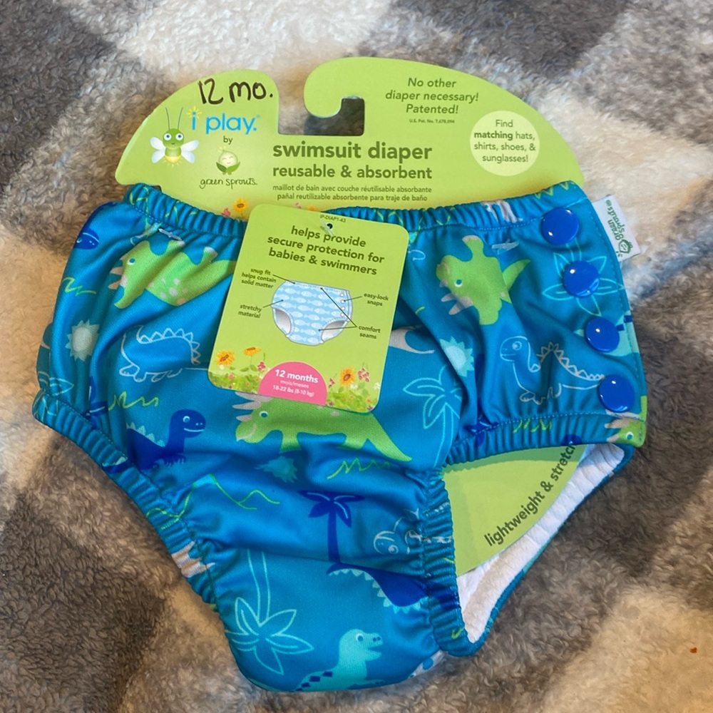 New with tags Boys Green Sprouts Swim Diaper Sz 12 and 6 months